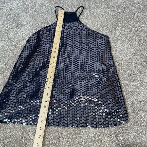 GUESS Sequin Mixed Cami size SM Metallic halter style shiny disco top shirt - Picture 9 of 11